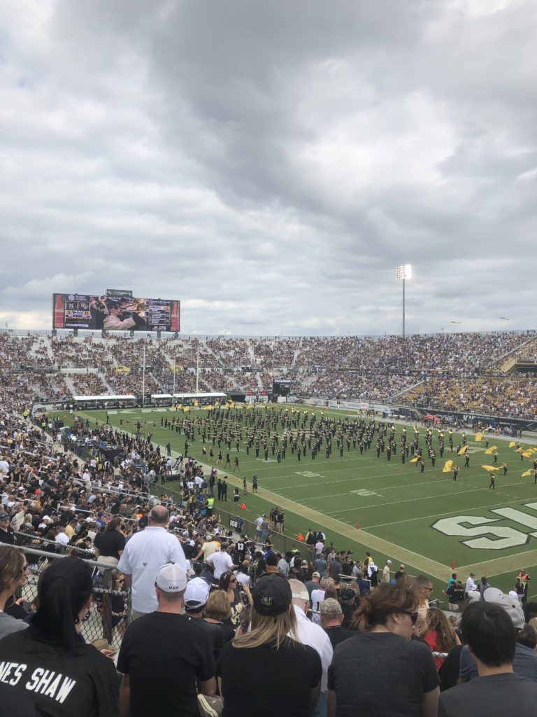 UCF marching band at halftime