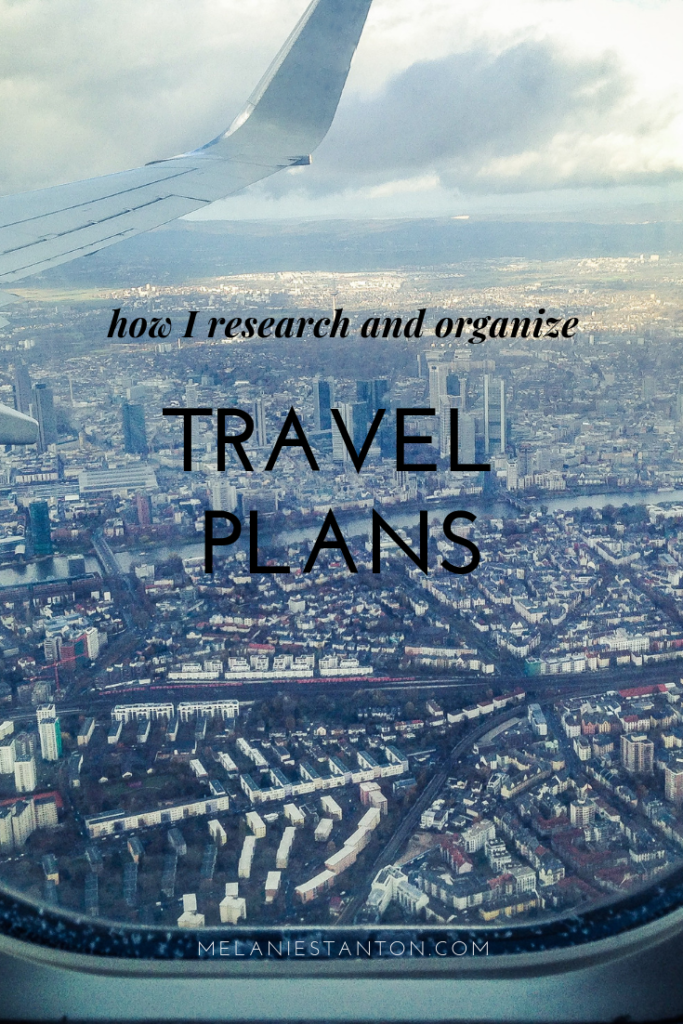 how I research and organize travel plans.