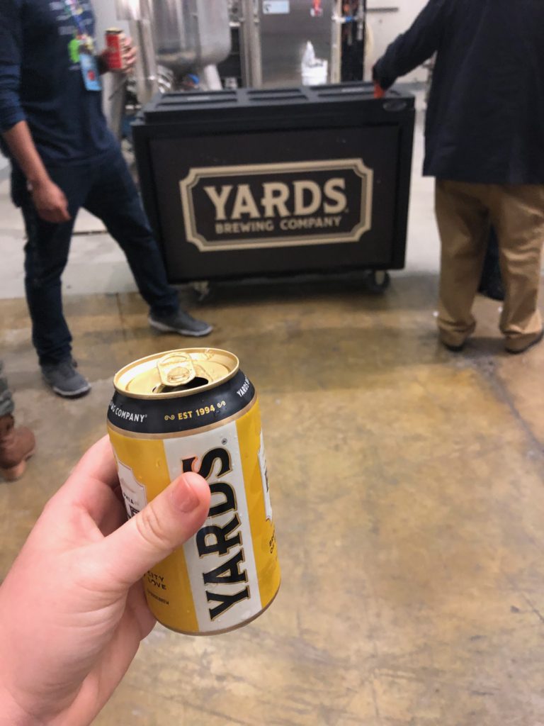 Yards Pale Ale at the brewery tour
