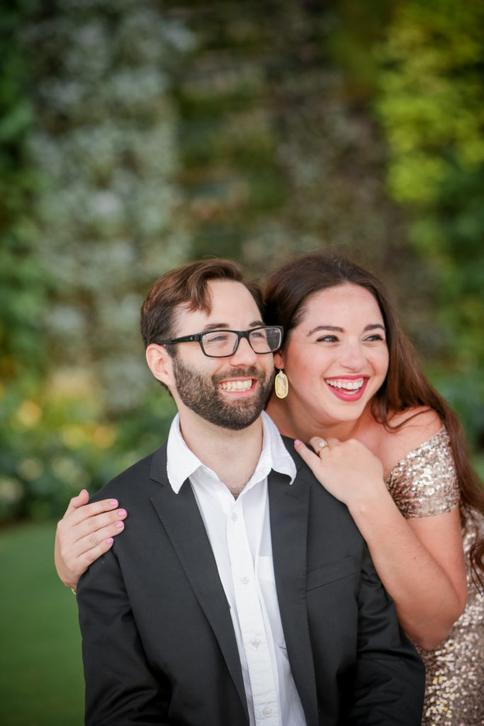 smiling in engagement pictures