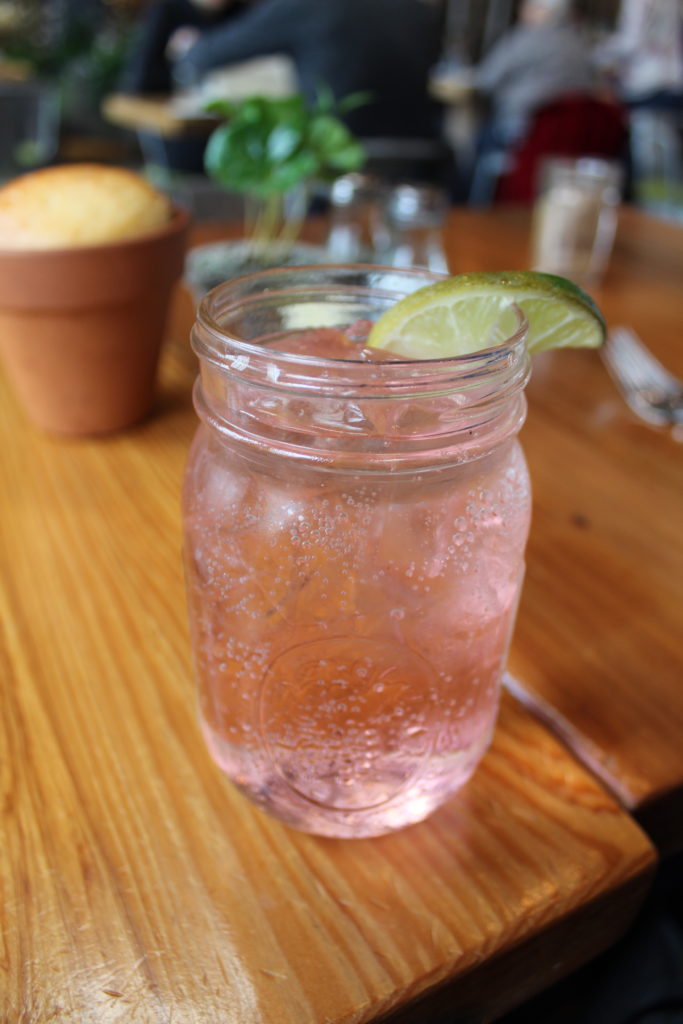 rose flavored spritzer or homemade soda at Terrain Cafe lunch