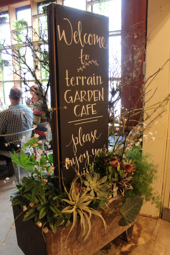Terrain Garden Cafe welcome sign