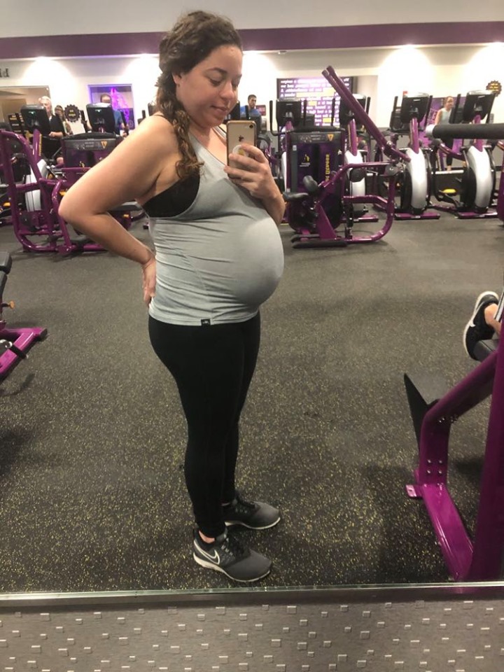 third trimester bump at the gym