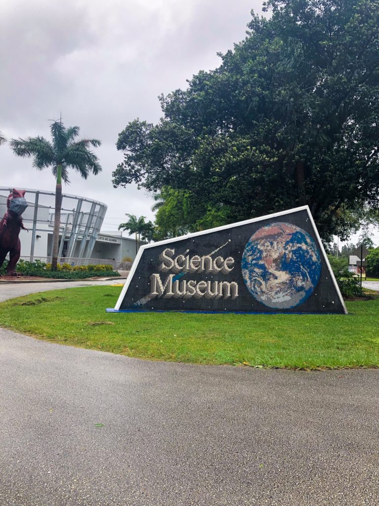 Science Museum sign in front of the South Florida Science Center in West Palm Beach