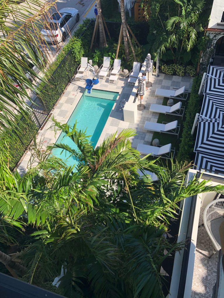 view of pool from above at the white elephant palm beach