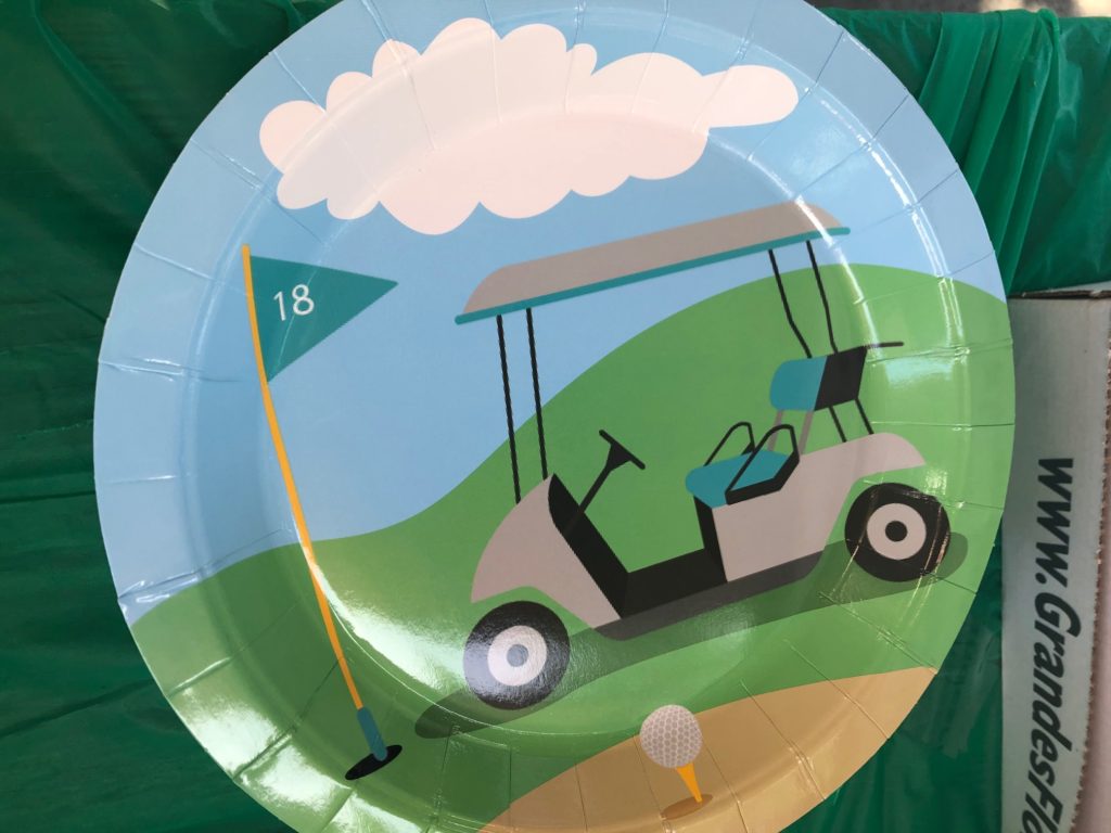 golf party theme plates