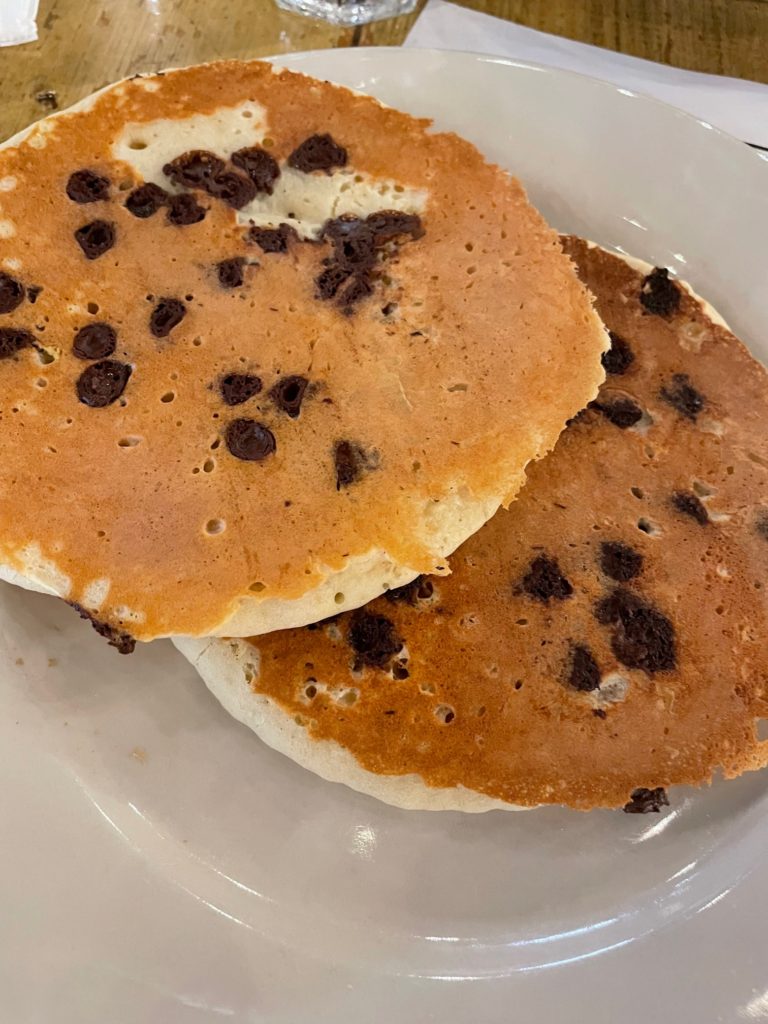 chocolate chip pancakes from Puckett's Grocery in Franklin Tennessee